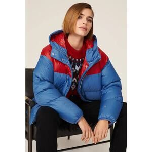 rag & bone Joelle Puffer Jacket Red‎ Blue Size Large